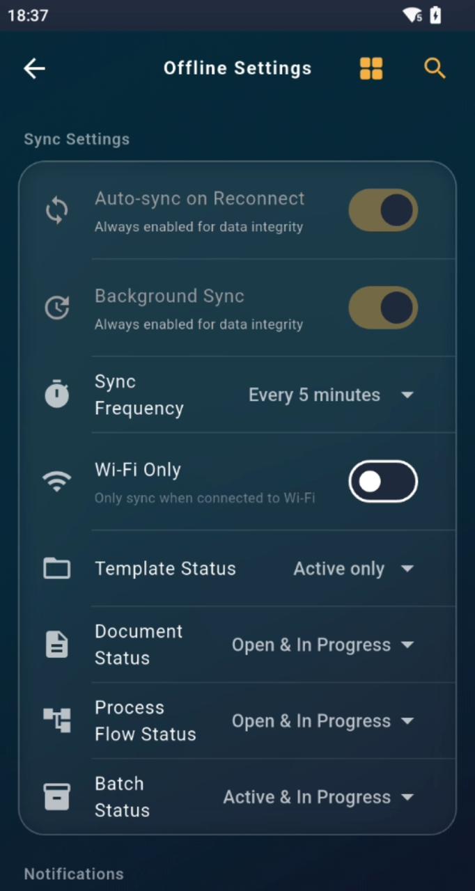 Sync Settings